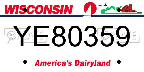 YE80359 Wisconsin License Plate