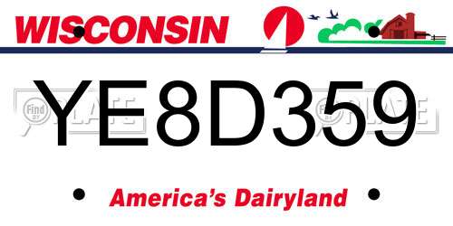 YE8D359 Wisconsin License Plate