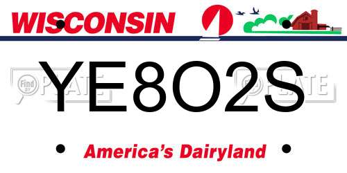 YE8O2S Wisconsin License Plate
