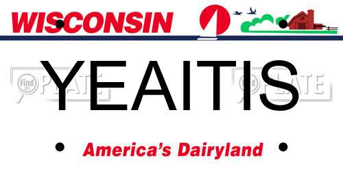 YEAITIS Wisconsin License Plate
