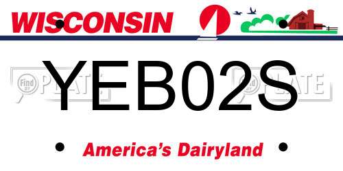 YEB02S Wisconsin License Plate