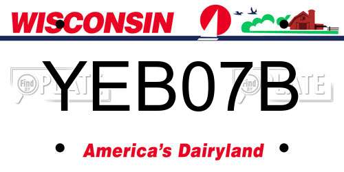 YEB07B Wisconsin License Plate