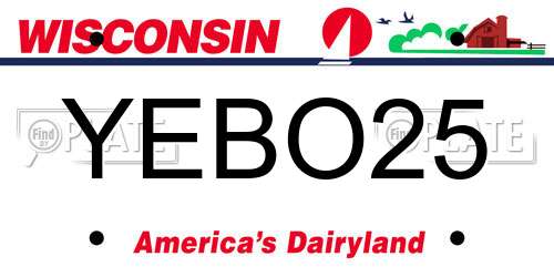 YEBO25 Wisconsin License Plate