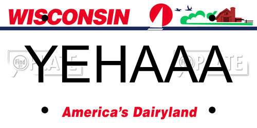 YEHAAA Wisconsin License Plate