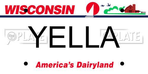 YELLA Wisconsin License Plate