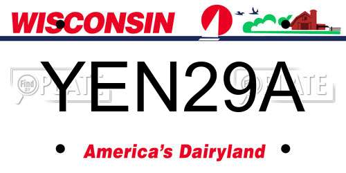YEN29A Wisconsin License Plate