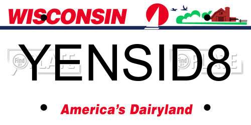 YENSID8 Wisconsin License Plate