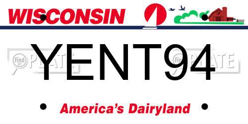 YENT94 Wisconsin License Plate