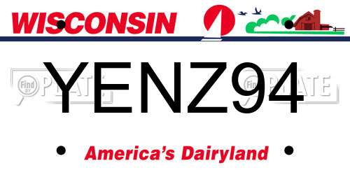 YENZ94 Wisconsin License Plate