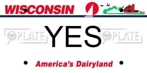YES Wisconsin License Plate