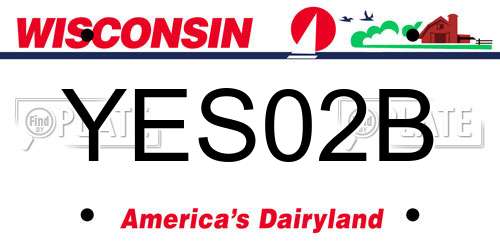 YES02B Wisconsin License Plate