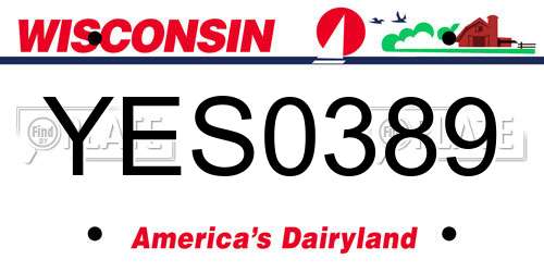 YES0389 Wisconsin License Plate