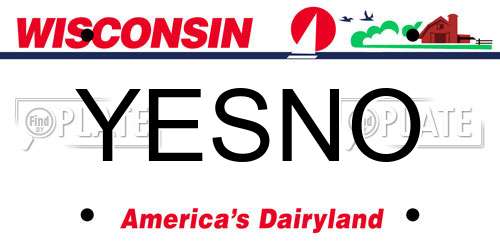 YESNO Wisconsin License Plate