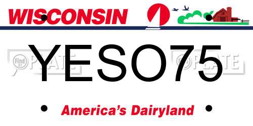 YESO75 Wisconsin License Plate
