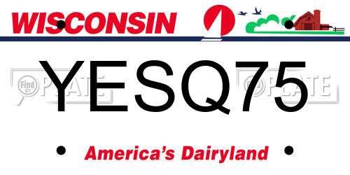 YESQ75 Wisconsin License Plate