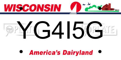 YG4I5G Wisconsin License Plate