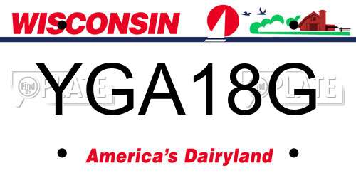 YGA18G Wisconsin License Plate