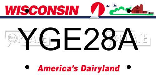 YGE28A Wisconsin License Plate