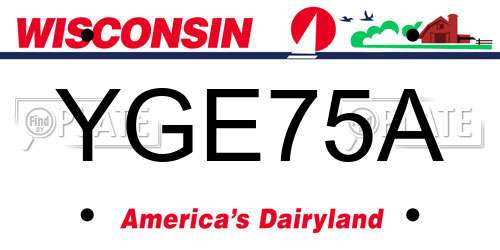 YGE75A Wisconsin License Plate
