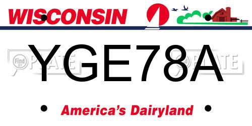 YGE78A Wisconsin License Plate