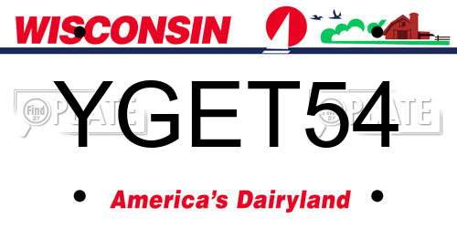 YGET54 Wisconsin License Plate