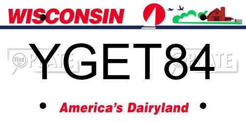 YGET84 Wisconsin License Plate