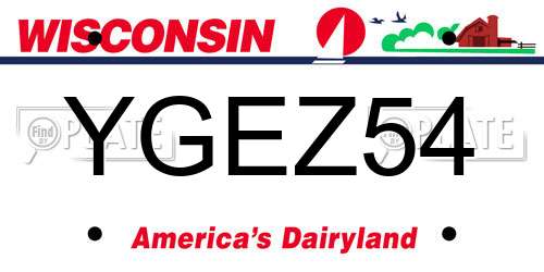 YGEZ54 Wisconsin License Plate