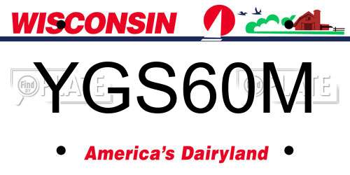 YGS60M Wisconsin License Plate