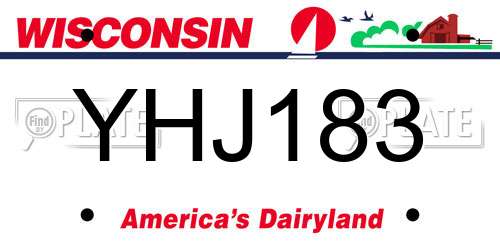 YHJ183 Wisconsin License Plate