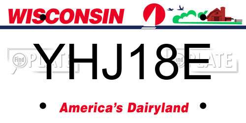 YHJ18E Wisconsin License Plate