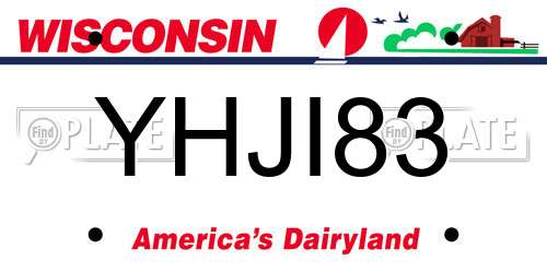 YHJI83 Wisconsin License Plate
