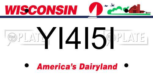 YI4I5I Wisconsin License Plate