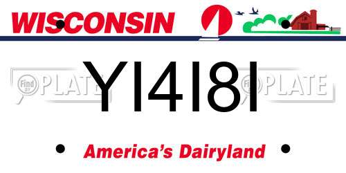 YI4I8I Wisconsin License Plate