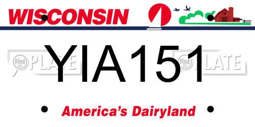 YIA151 Wisconsin License Plate