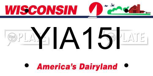 YIA15I Wisconsin License Plate