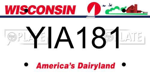 YIA181 Wisconsin License Plate