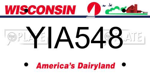 YIA548 Wisconsin License Plate