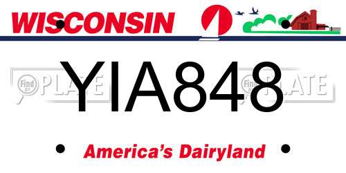 YIA848 Wisconsin License Plate