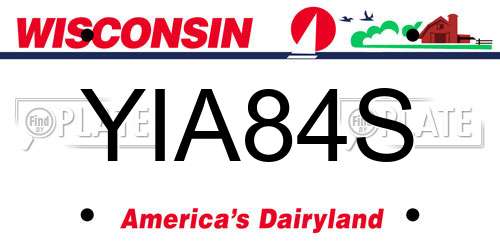YIA84S Wisconsin License Plate