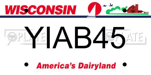 YIAB45 Wisconsin License Plate