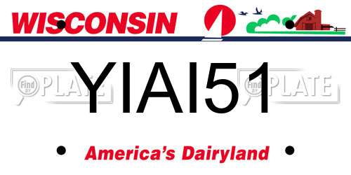 YIAI51 Wisconsin License Plate