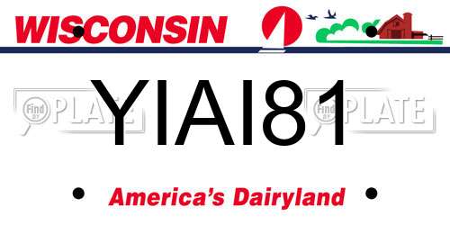 YIAI81 Wisconsin License Plate