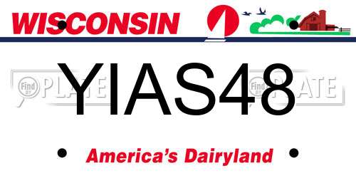 YIAS48 Wisconsin License Plate