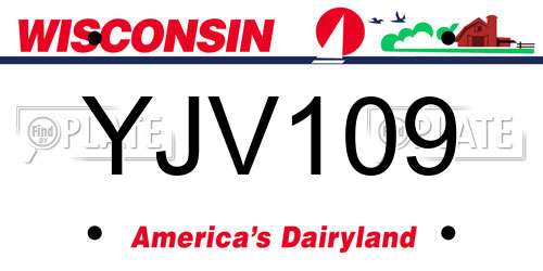 YJV109 Wisconsin License Plate
