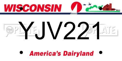 YJV221 Wisconsin License Plate