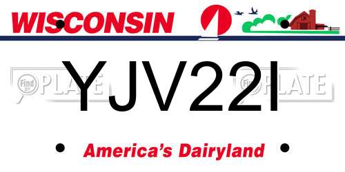 YJV22I Wisconsin License Plate