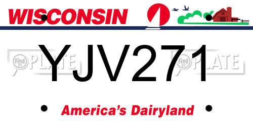 YJV271 Wisconsin License Plate