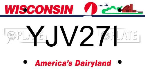 YJV27I Wisconsin License Plate