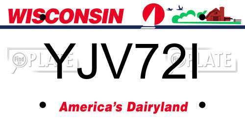 YJV72I Wisconsin License Plate