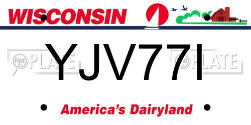 YJV77I Wisconsin License Plate